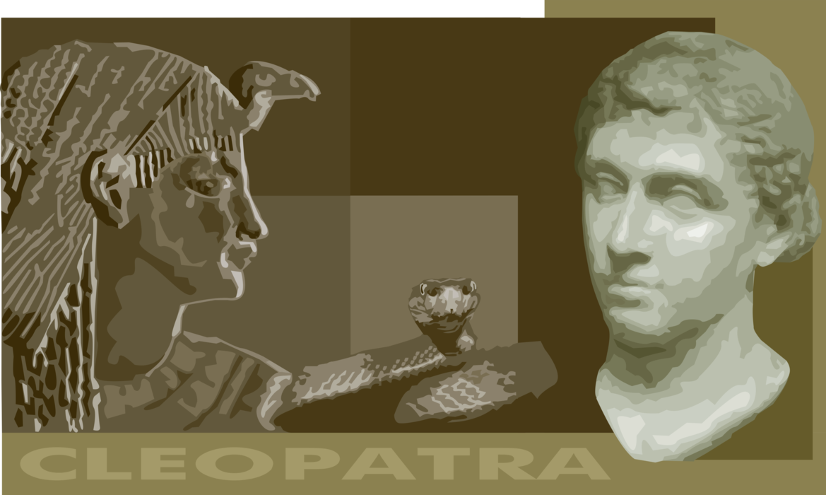 Vector Illustration of Cleopatra Last Pharaoh of Ptolemaic Ancient Egypt