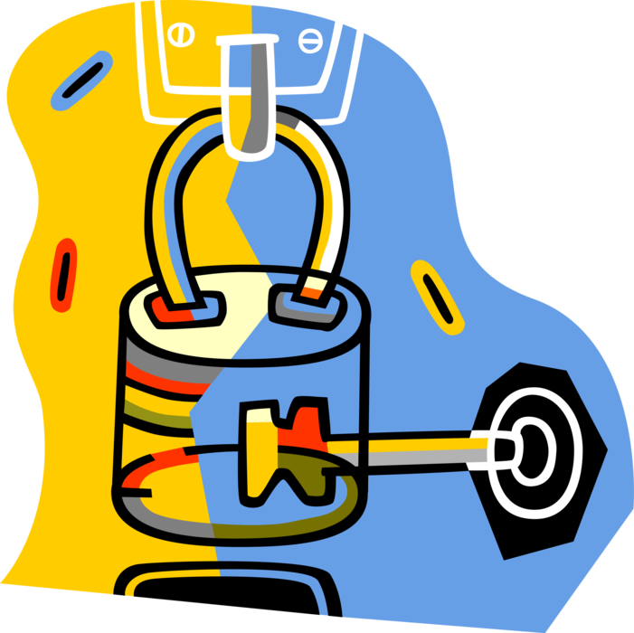 Vector Illustration of Security Padlock Lock and Key
