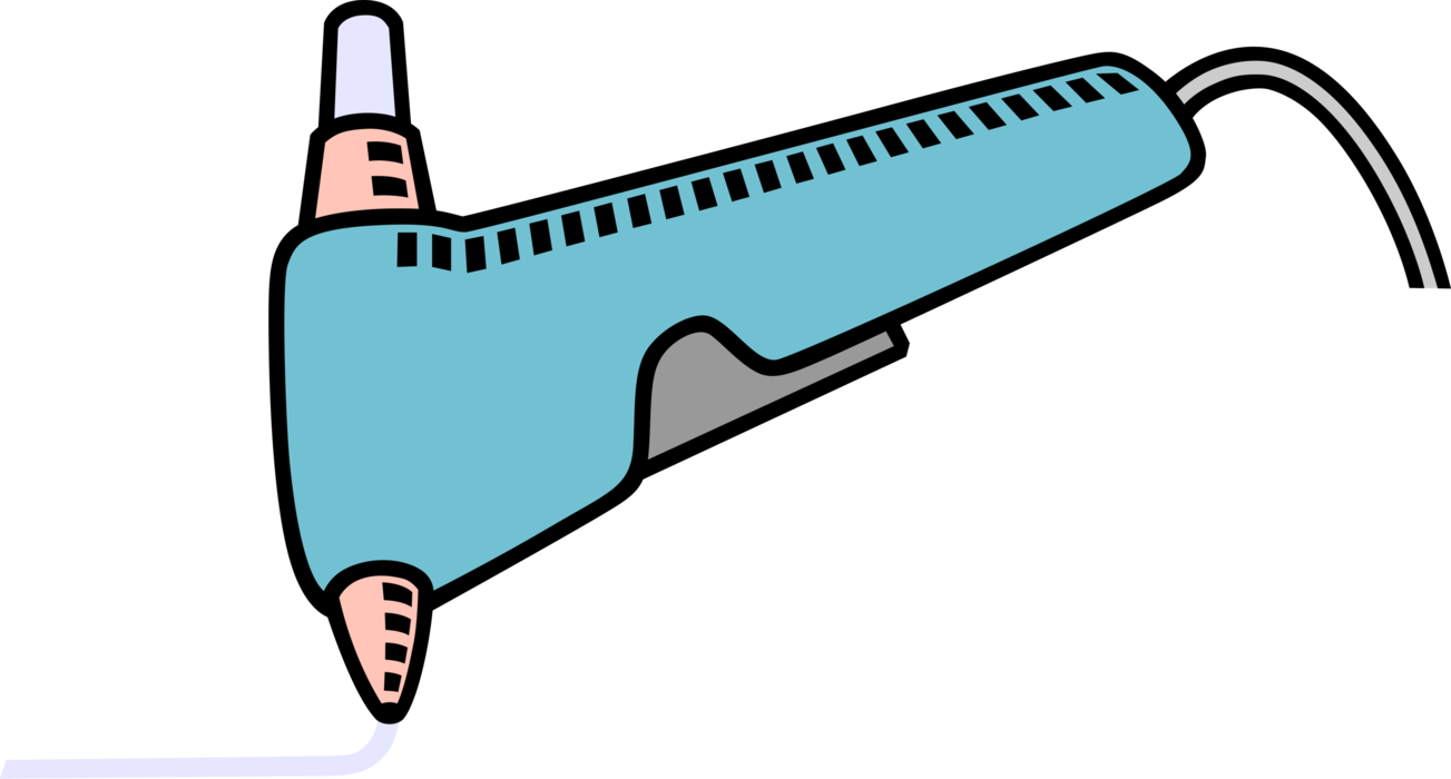 Vector Illustration of Hot Melt Adhesive Glue Gun Tool