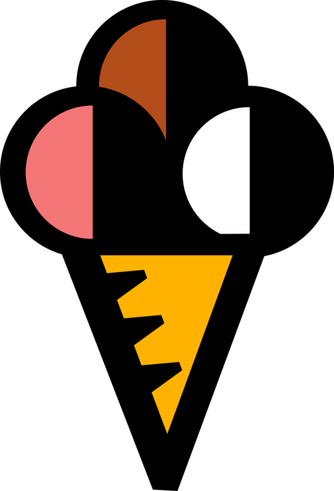 Vector Illustration of Gelato Ice Cream Cone Food Snack or Dessert