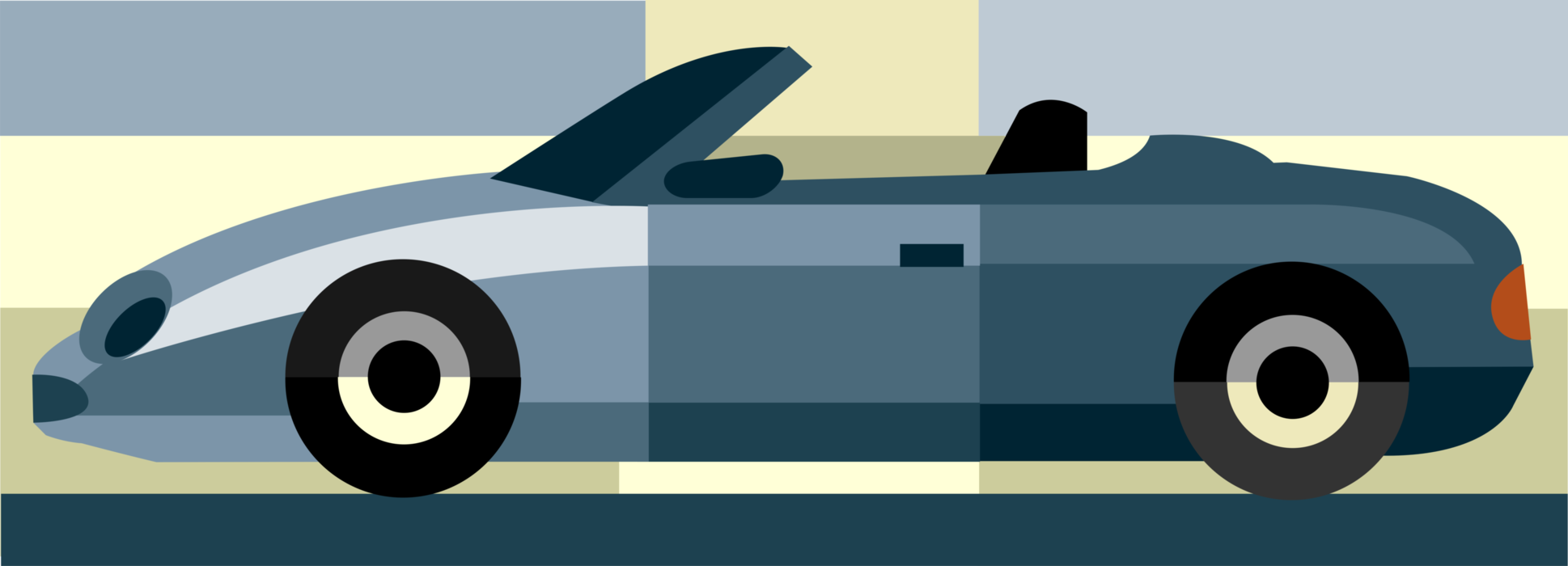 Vector Illustration of Luxury Convertible Sports Car Automobile Motor Vehicle