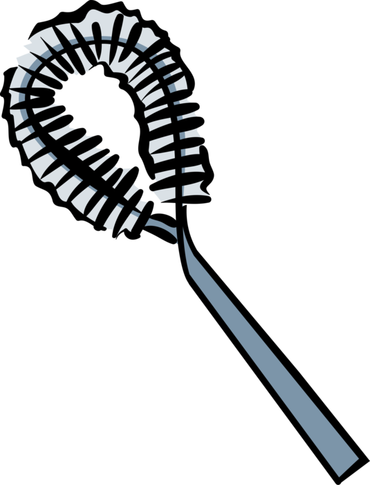 Vector Illustration of Toilet Brush Cleaning Tool Cleans Toilets