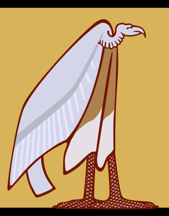 Vector Illustration of Ancient Egyptian Vulture Bird