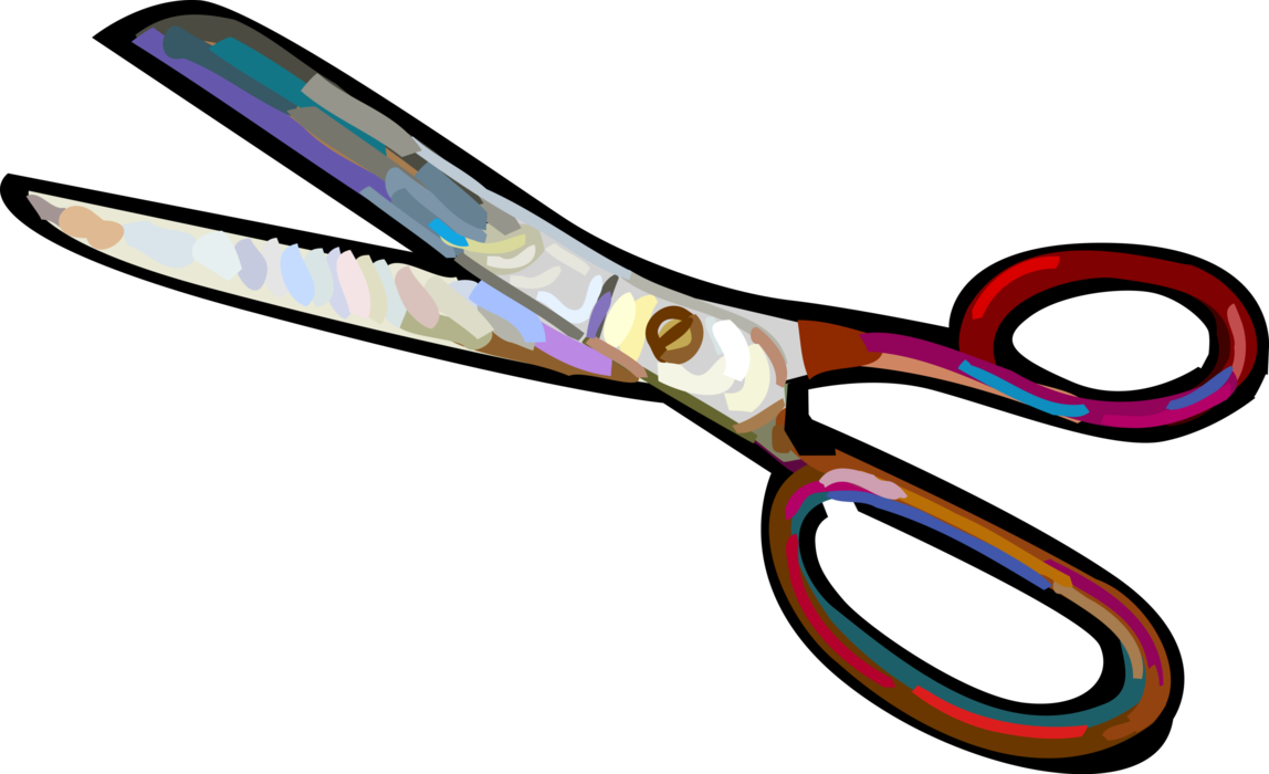 Vector Illustration of Scissors Hand-Operated Shearing Tools