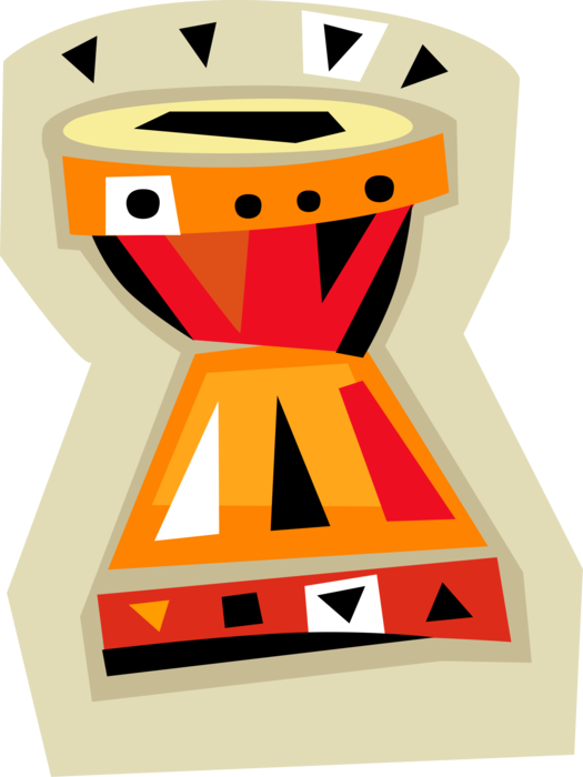 Vector Illustration of African Conga Bongo Drum Percussion Instrument