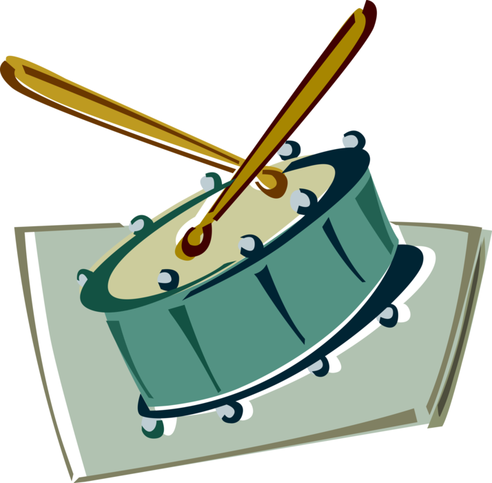 Vector Illustration of Drum Set or Drum Kit Percussion Instrument Snare Drum