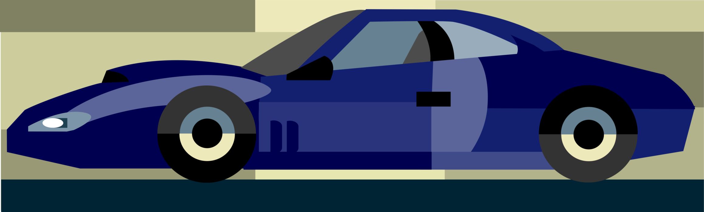 Vector Illustration of Luxury Sports Car Automobile Motor Vehicle
