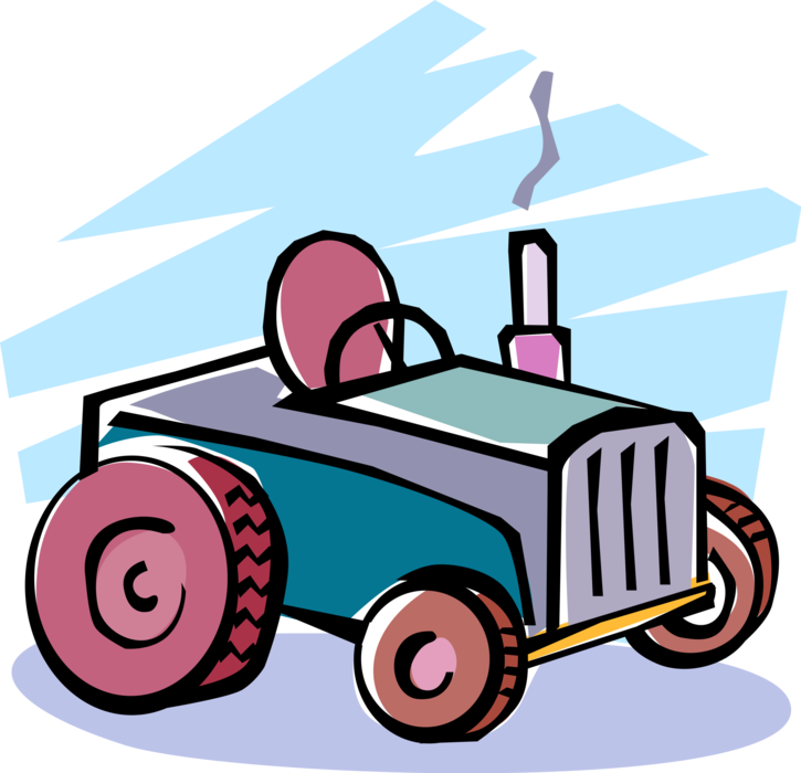 Vector Illustration of Farm Equipment Farming Tractor