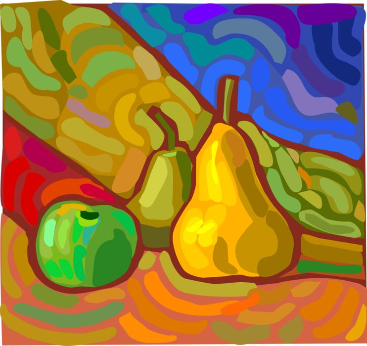 Vector Illustration of Fruit Apple and Pears