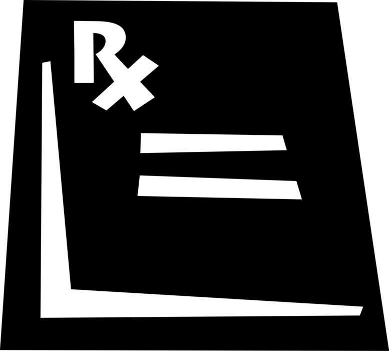 Vector Illustration of Pharmaceutical Drug Dispensed by Medical Prescription