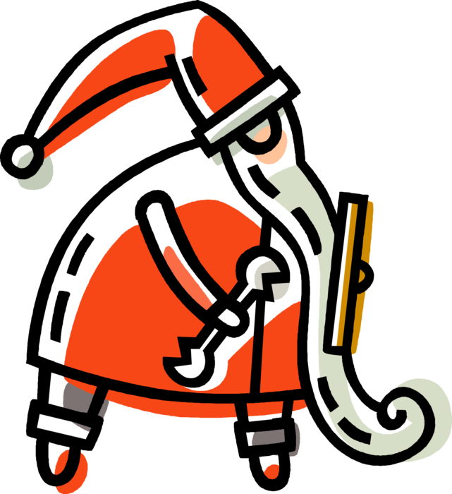 Vector Illustration of Santa Claus, Saint Nicholas, Saint Nick, Father Christmas, Kris Kringle Mythical Figure