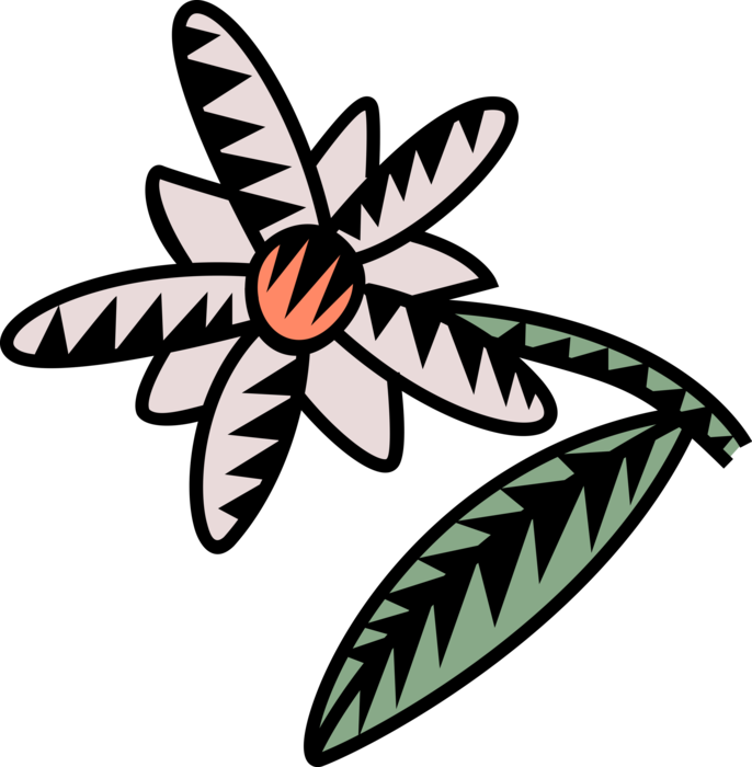 Vector Illustration of Botanical Horticulture Plant Foliage Flower