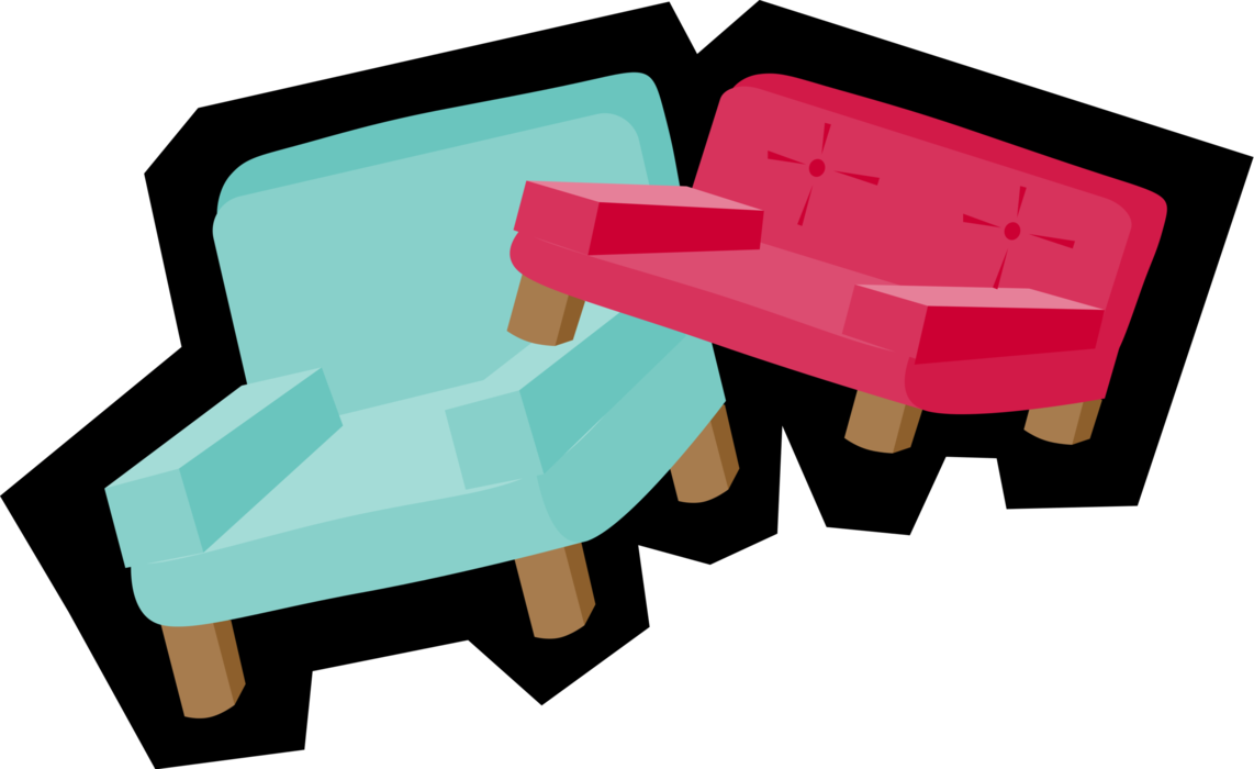 Vector Illustration of Furniture Chairs with Four Legs used to Seat Single Person