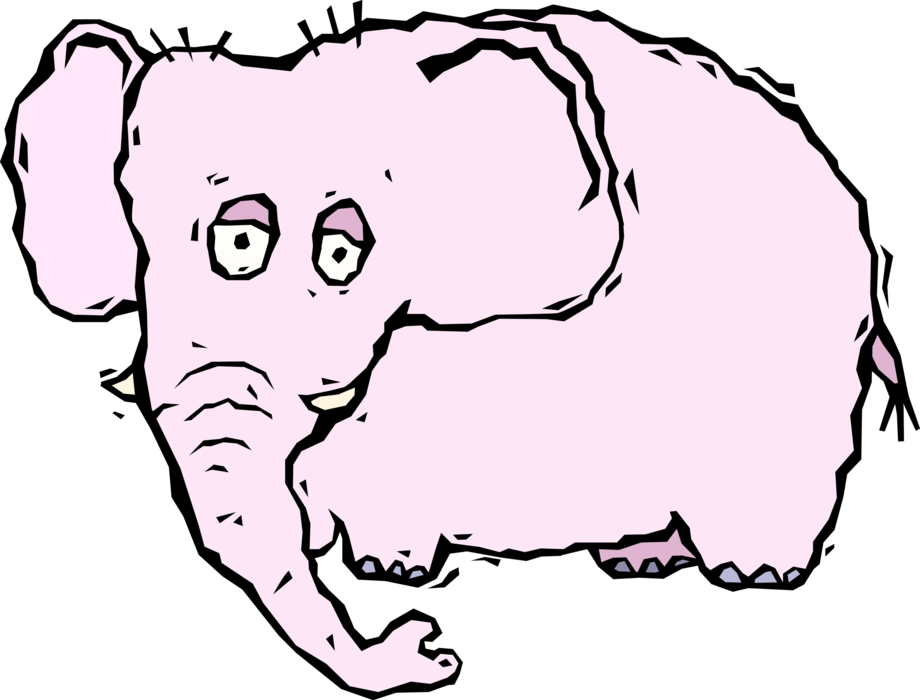 Vector Illustration of African Pink Elephant