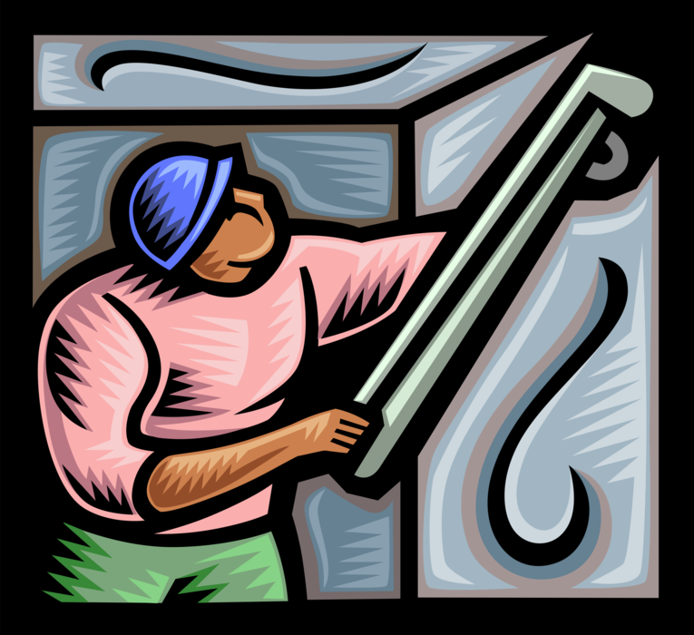 Vector Illustration of Construction Worker Works on Building Site