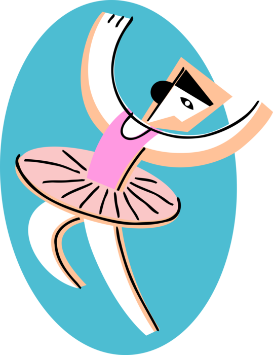 Vector Illustration of Ballerina Dancer Performs in Ballet Performance