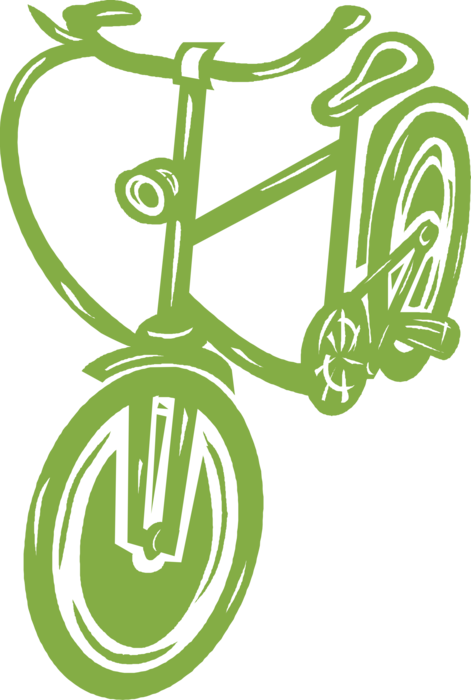 Vector Illustration of Bicycle Bike or Cycle Human-Powered, Pedal-driven, Single-Track Vehicle