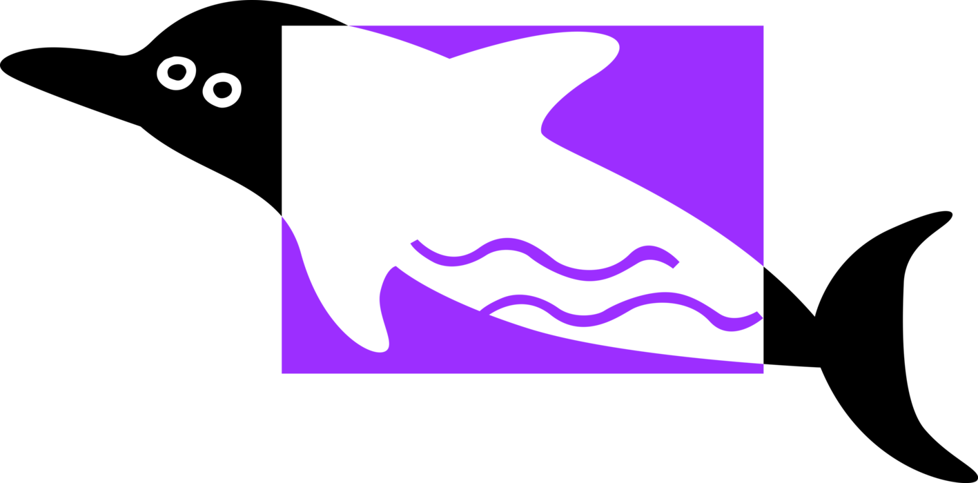 Vector Illustration of Aquatic Marine Mammal Cetacean Dolphin