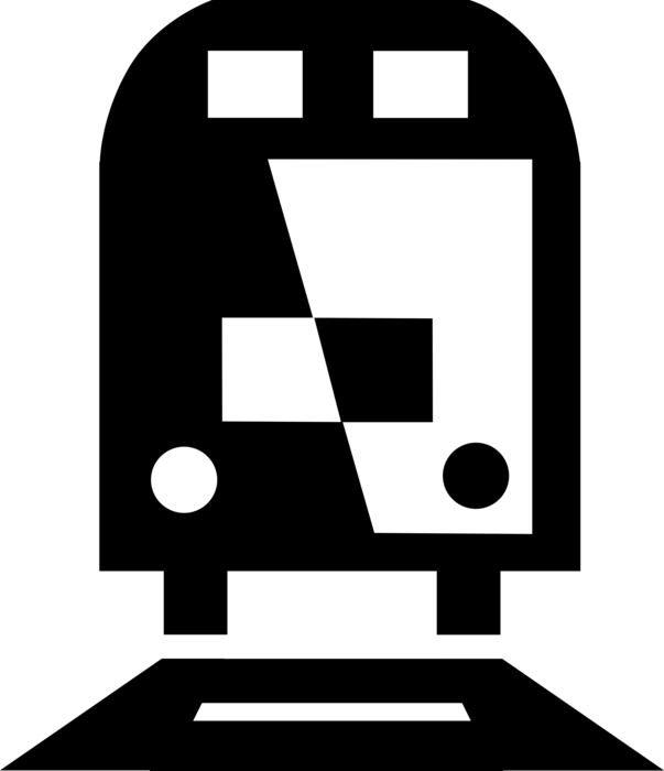 Vector Illustration of Subway Underground Public Transportation Rapid Transit Train on Tracks