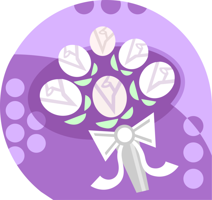 Vector Illustration of Wedding Bridal Flowers Floral Bouquet