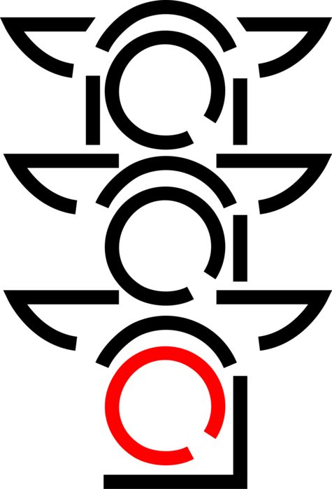 Vector Illustration of Traffic Light Signals or Stop Light Traffic Control Signalling Device