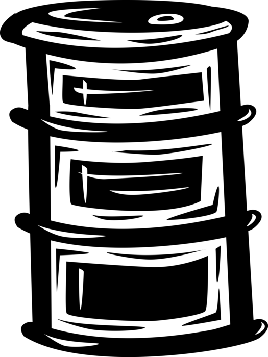 Vector Illustration of Crude Petroleum Oil Barrel or Oil Drum