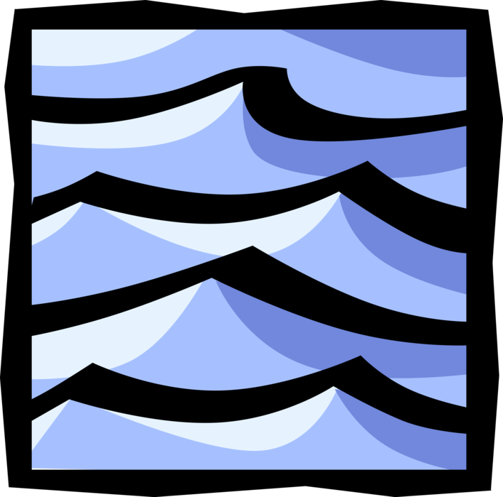 Vector Illustration of Ocean Wave Motion Oscillation
