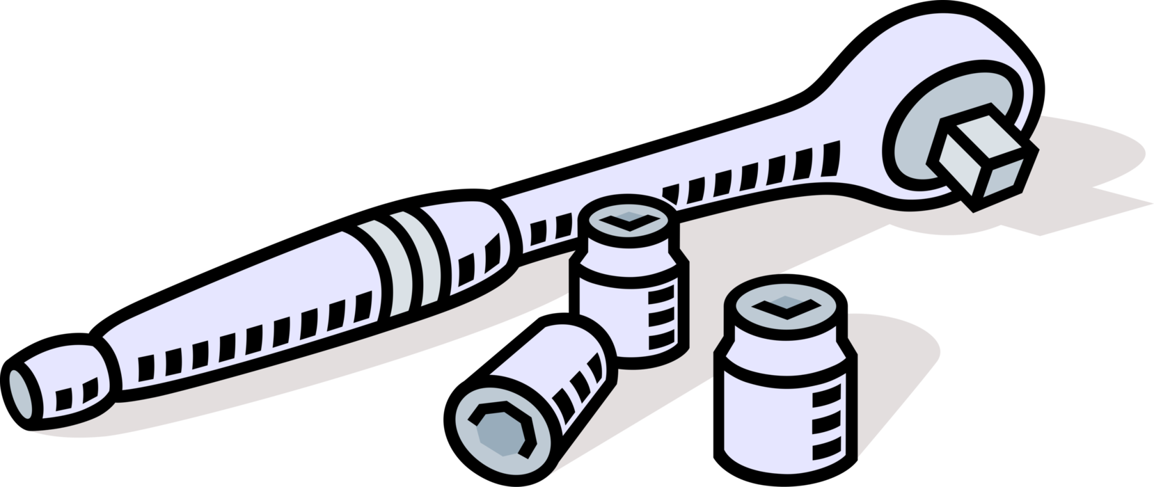 Vector Illustration of Ratcheting Socket Wrench Hand Tool