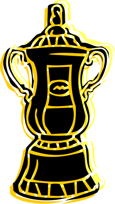 Vector Illustration of Winner's Trophy Cup Prize Award Recognizes Specific Achievement or Evidence of Merit