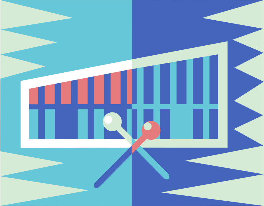 Vector Illustration of Xylophone Chromatic Musical Instrument