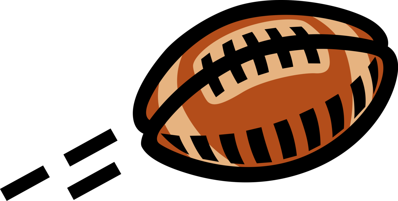Vector Illustration of Football Sails Through the Air During Game