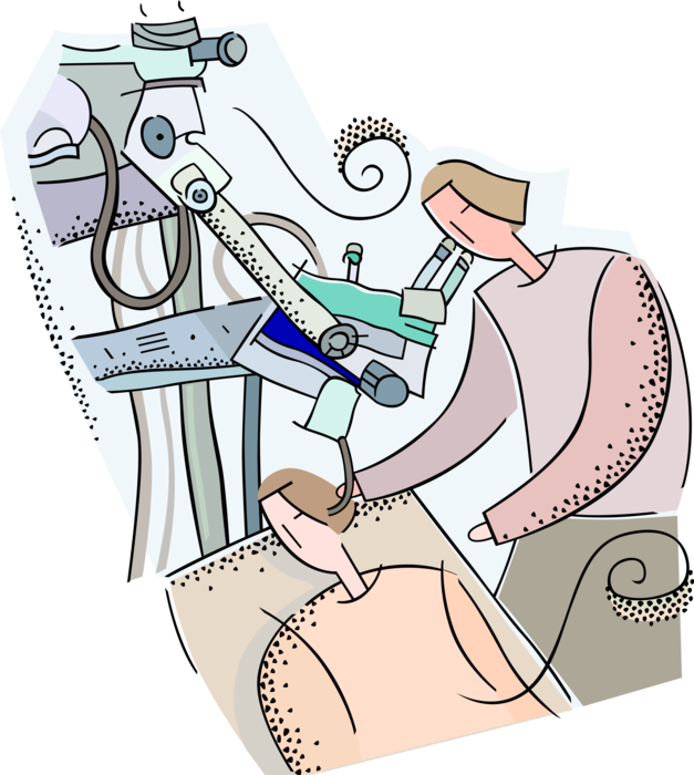Vector Illustration of Otolaryngologist or ENT Ear, Nose, and Throat Doctor Physician Diagnose and Treats Patient