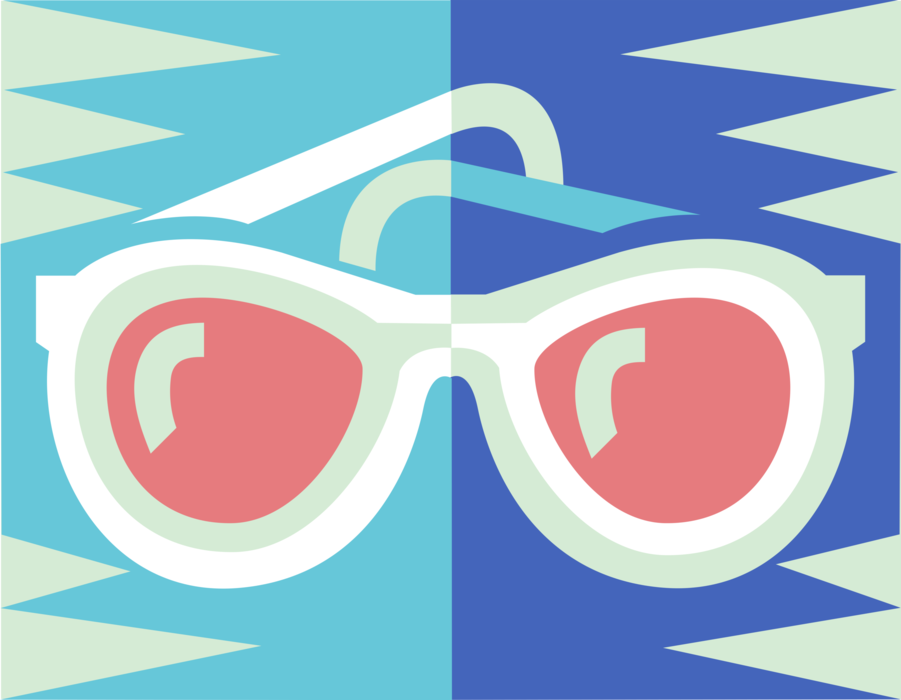 Vector Illustration of Eyeglasses or Sunglasses Protective Eyewear