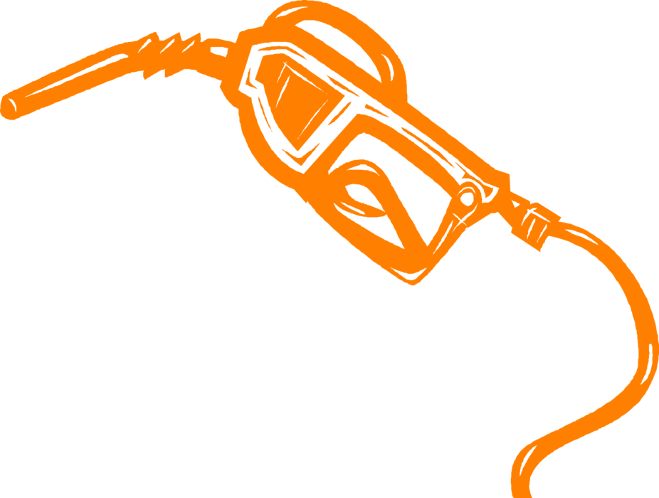 Vector Illustration of Fossil Fuel Industry Service Station Gasoline Pump Gas Nozzle