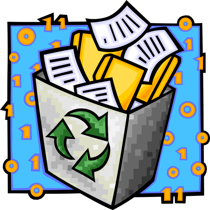 Vector Illustration of Recycle Bin Container Holds Recyclable Paper for Recycling Center