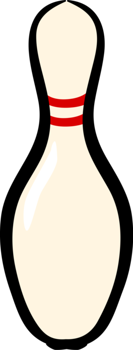 Vector Illustration of Sports Equipment Bowling Pin at Bowling Alley