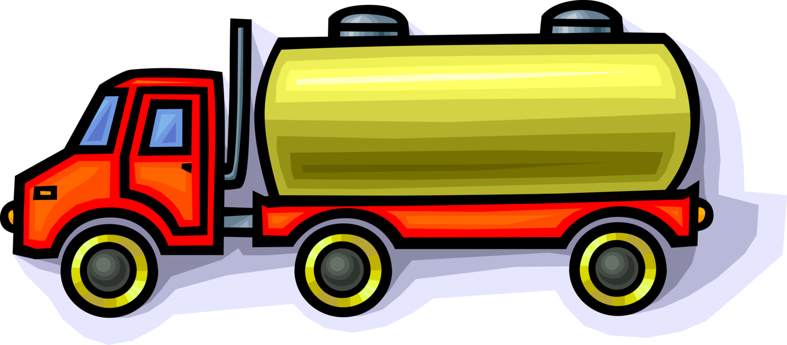 Vector Illustration of Commercial Shipping and Delivery Transport Truck Vehicle