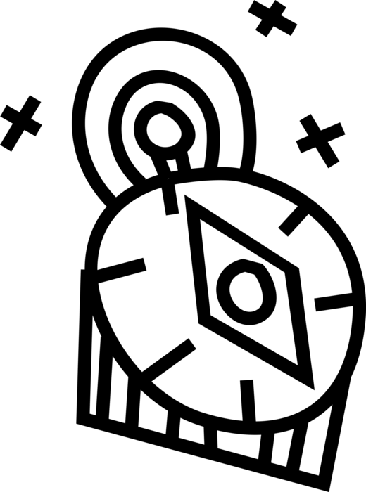 Vector Illustration of Magnetic Compass for Navigation and Finding Direction Points to "Magnetic North"