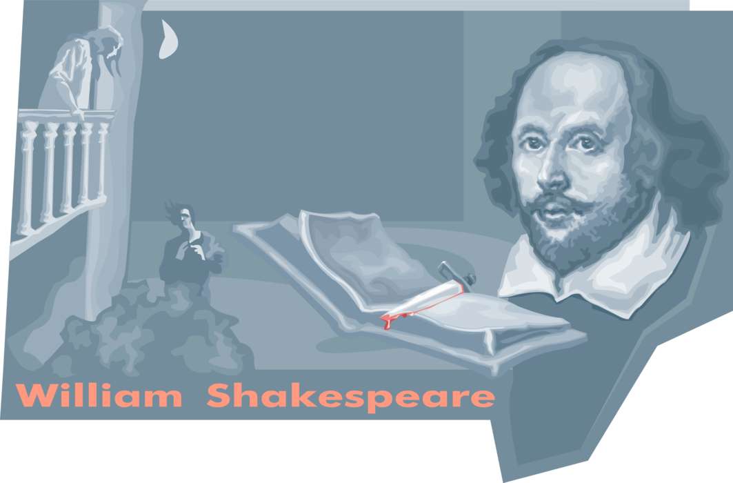 Vector Illustration of William Shakespeare, World's Greatest Poet, Playwright and Dramatist 