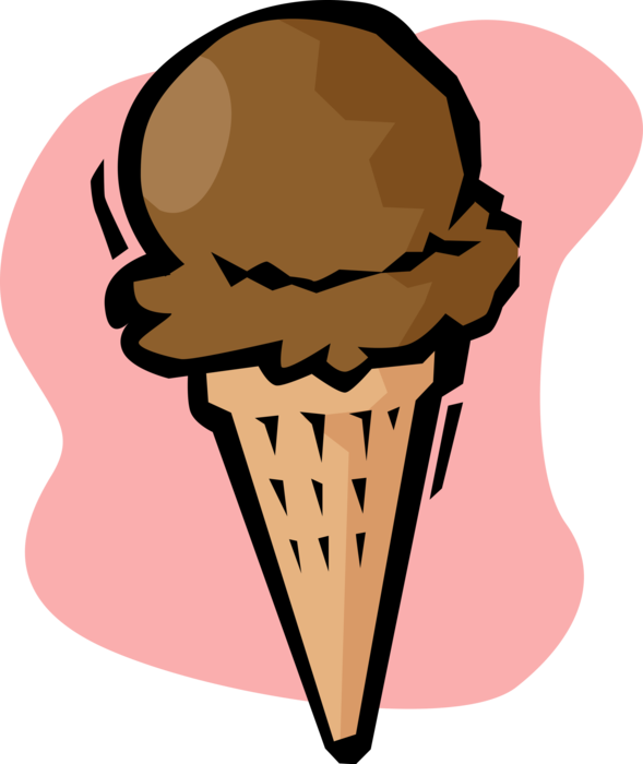 Vector Illustration of Gelato Ice Cream Cone Food Snack or Dessert