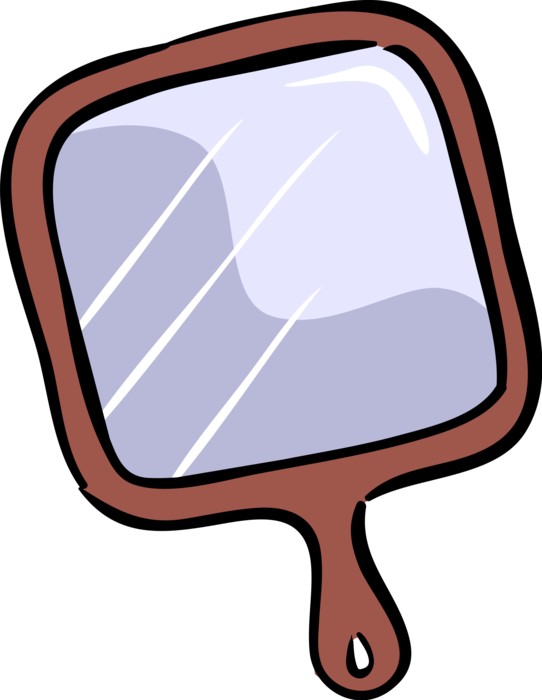 Vector Illustration of Personal Grooming Hand Mirror