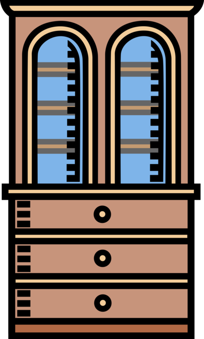 Vector Illustration of Wardrobe Chest of Drawers Furniture