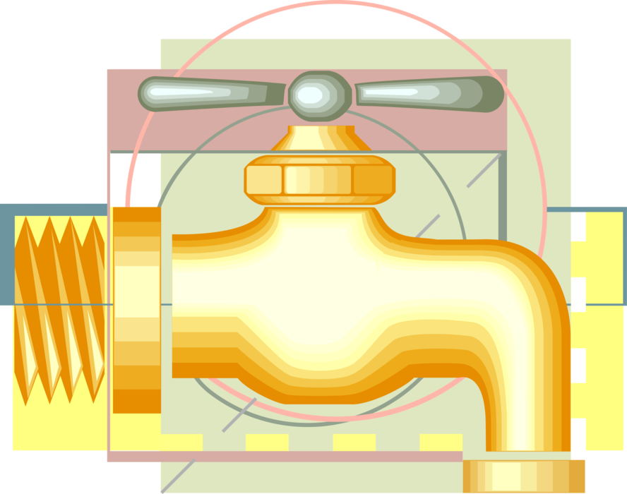 Vector Illustration of Sink Water Faucet Spigot or Tap