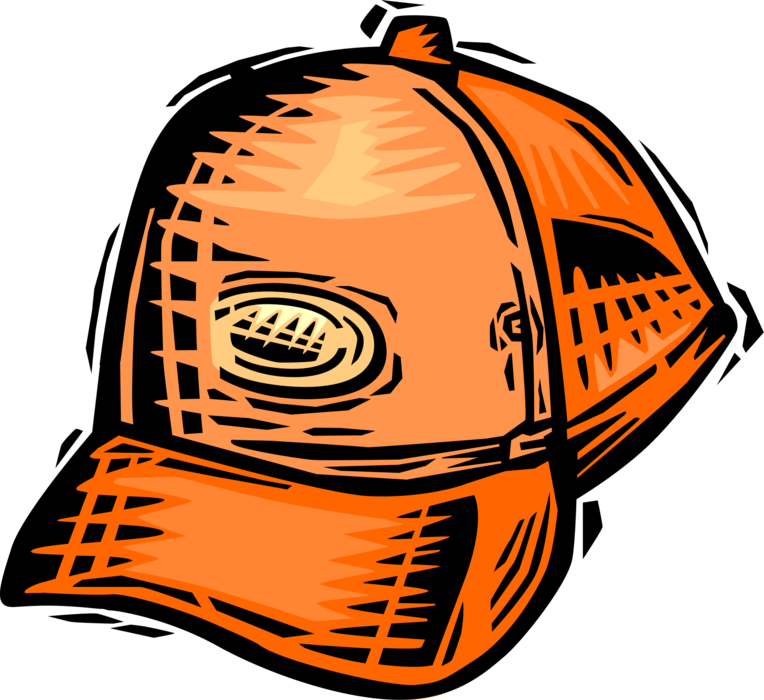 Vector Illustration of American Pastime Sport of Baseball Cap Headwear