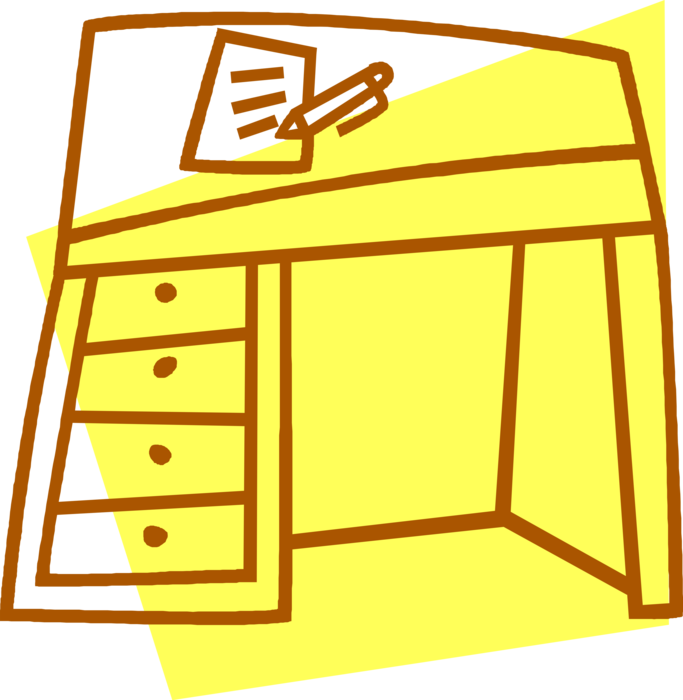 Vector Illustration of Office Work Desk Furniture