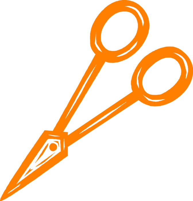 Vector Illustration of Scissors Hand-Operated Shearing Tools