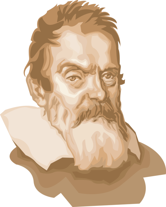 Vector Illustration of Galileo Galilei Italian Astronomer, Physicist, Engineer, Philosopher, and Mathematician