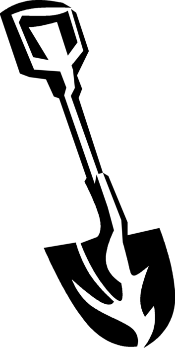 Vector Illustration of Shovel Tool for Digging and Lifting used in Construction, Gardening and Agriculture