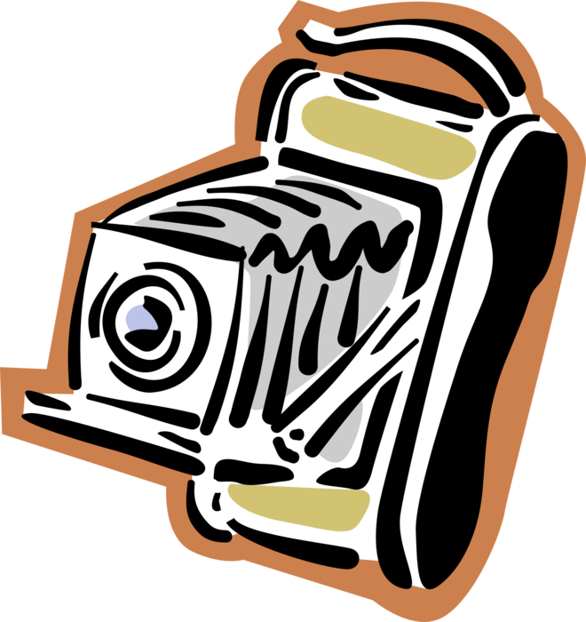 Vector Illustration of Photography Bellows Camera Produces Photographic Images