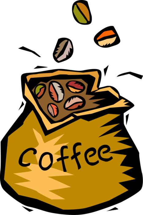 Vector Illustration of Bag of Coffee Bean Seed of the Coffee Plant